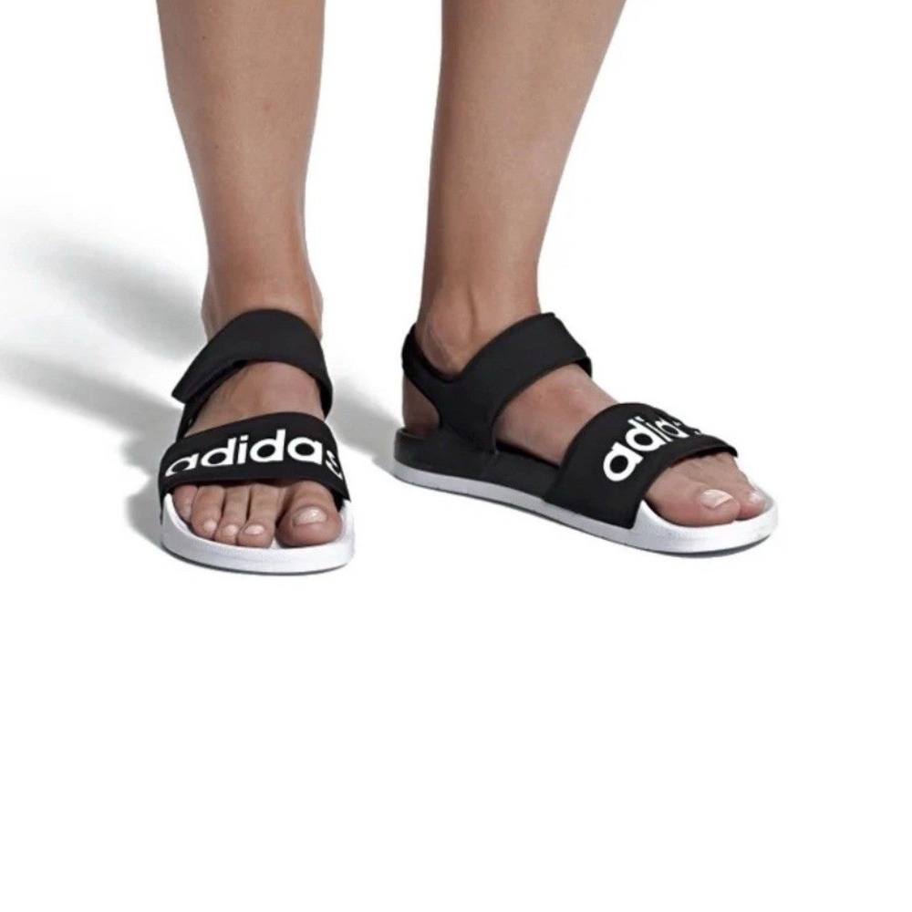Adidas Black/White Adilette Cloud Sandals Size Womens Size 6